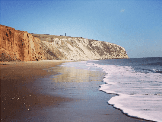 View of cliff and shoreline