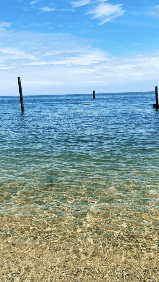 View of cliff and shoreline